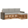 Ensemble de canapés d'extérieur 4 pcs Naturel et gris clair 637434637434