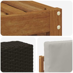 Ensemble de canapés d'extérieur 4 pcs Naturel et gris clair 637435637435