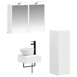 Ensemble d'armoire de salle de bain 4 pcs Blanc 637438637438