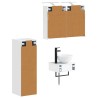 Ensemble d'armoire de salle de bain 4 pcs Blanc 637438637438