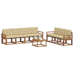 Ensemble de canapés d'extérieur 8 pcs Naturel et Beige 637439637439