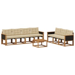 Ensemble de canapés d'extérieur 8 pcs Naturel et Beige 637441637441
