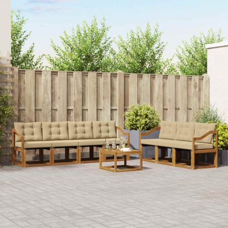 Ensemble de canapés d'extérieur 8 pcs Naturel et Beige 637442637442