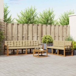 Ensemble de canapés d'extérieur 8 pcs Naturel et Beige 637444637444