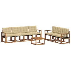 Ensemble de canapés d'extérieur 8 pcs Naturel et Beige 637444637444