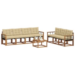Ensemble de canapés d'extérieur 8 pcs Naturel et Beige 637444637444