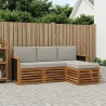 Ensemble de canapés d'extérieur 4 pcs Naturel et gris clair 637449637449