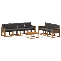 Ensemble de canapés d'extérieur 8 pcs Naturel et noir 637450637450
