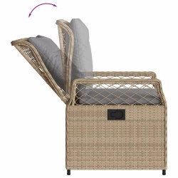 Ensemble à manger de jardin avec coussins 5pcs Beige poly rotin 637454637454
