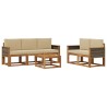 Ensemble de canapés d'extérieur avec coussin 6 pcs Naturel 637456637456