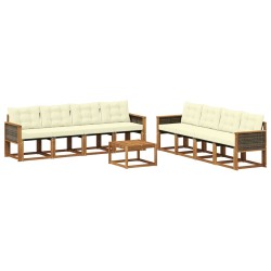 Ensemble de canapés d'extérieur 9 pcs Naturel et Crème 637459637459