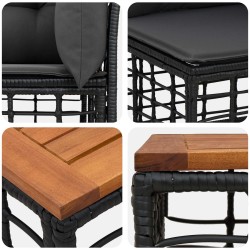 Ensemble de canapés d'extérieur 9 pcs Noir et Gris foncé 637461637461