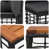 Ensemble de canapés d'extérieur 9 pcs Noir et Gris foncé 637461637461