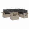 Salon de jardin avec coussins 7 pcs gris clair résine tressée 637462637462