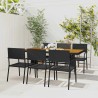Mobilier à dîner d'extérieur 7 pcs Résine tressée Noir 637463637463