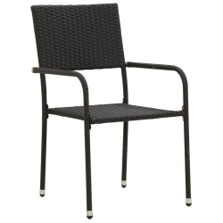 Mobilier à dîner d'extérieur 7 pcs Résine tressée Noir 637463637463