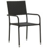 Mobilier à dîner d'extérieur 7 pcs Résine tressée Noir 637463637463