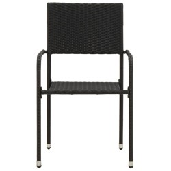 Mobilier à dîner d'extérieur 7 pcs Résine tressée Noir 637463637463
