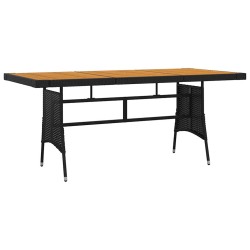 Mobilier à dîner d'extérieur 7 pcs Résine tressée Noir 637463637463