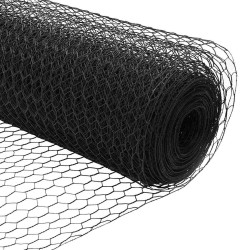 Clôture hexagonale avec poteau 50 x 0,8 m Gris Maille 637464637464