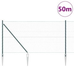 Clôture hexagonale avec poteau 50 x 1 m Acier recouvert de PVC 637469637469