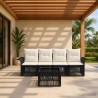 Ensemble de canapé de jardin 5 pcs Noir polyrotin 637489637489