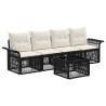 Ensemble de canapé de jardin 5 pcs Noir polyrotin 637489637489