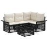 Ensemble de canapé de jardin 5 pcs Noir polyrotin 637491637491