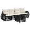 Ensemble de canapé de jardin 5 pcs Noir et blanc crème 637504637504