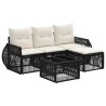 Ensemble de canapé de jardin 5 pcs Noir et blanc crème 637508637508