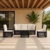 Ensemble de canapé de jardin 6 pcs Noir polyrotin 637510637510