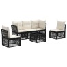 Ensemble de canapé de jardin 6 pcs Noir polyrotin 637510637510