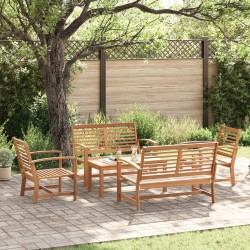 Ensemble de canapé de jardin 5 pcs Naturel Bois de teck massif 637511637511