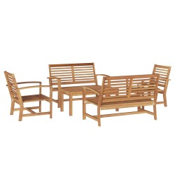 Ensemble de canapé de jardin 5 pcs Naturel Bois de teck massif 637511637511