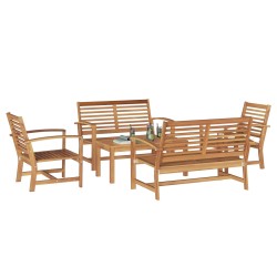 Ensemble de canapé de jardin 5 pcs Naturel Bois de teck massif 637511637511