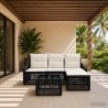 Ensemble de canapé de jardin 5 pcs Noir polyrotin 637513637513