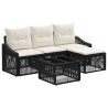 Ensemble de canapé de jardin 5 pcs Noir polyrotin 637513637513