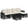 Ensemble de canapé de jardin 6 pcs Noir et blanc crème 637515637515