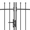 Portail de jardin Woerden avec pointe en forme de lance, 5 x 1,75 m, noir 637526637526