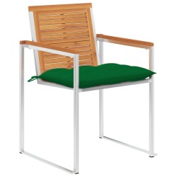 Chaises de jardin lot de 4 avec coussins Bois d'acacia massif 637530637530
