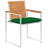 Chaises de jardin lot de 4 avec coussins Bois d'acacia massif 637530637530