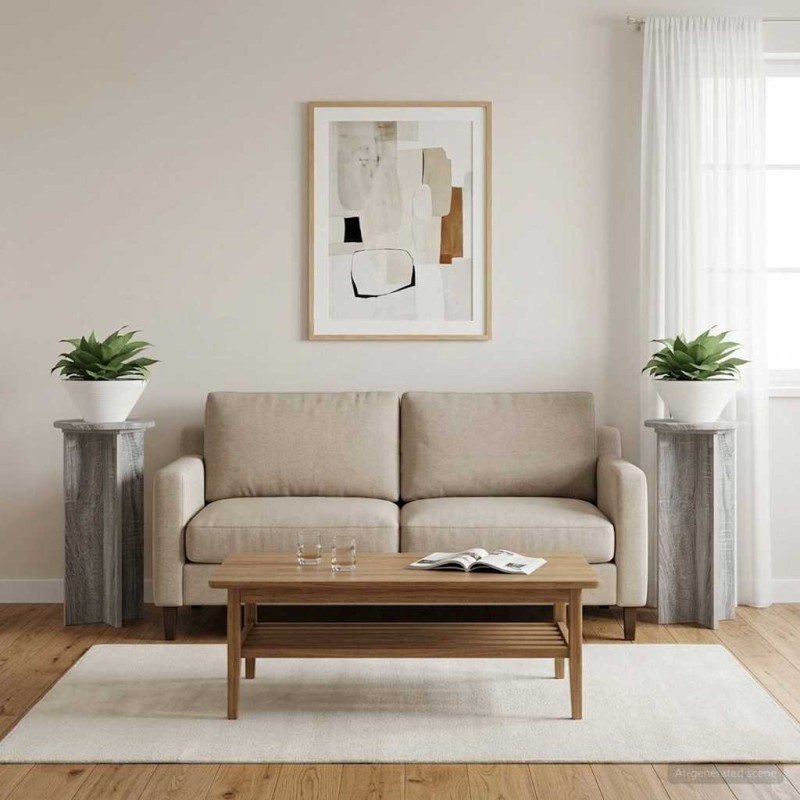 Support de Plante 2 pcs Sonoma gris 29,5 x 29,5 x 60 cm 637538637538