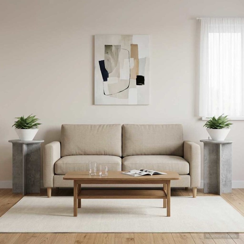 Support de Plante 2 pcs Gris béton Ø40 x 60 cm 637539637539