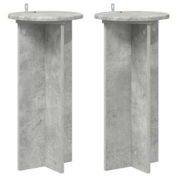 Support de Plante 2 pcs Gris béton 29,5 x 29,5 x 60 cm 637542637542