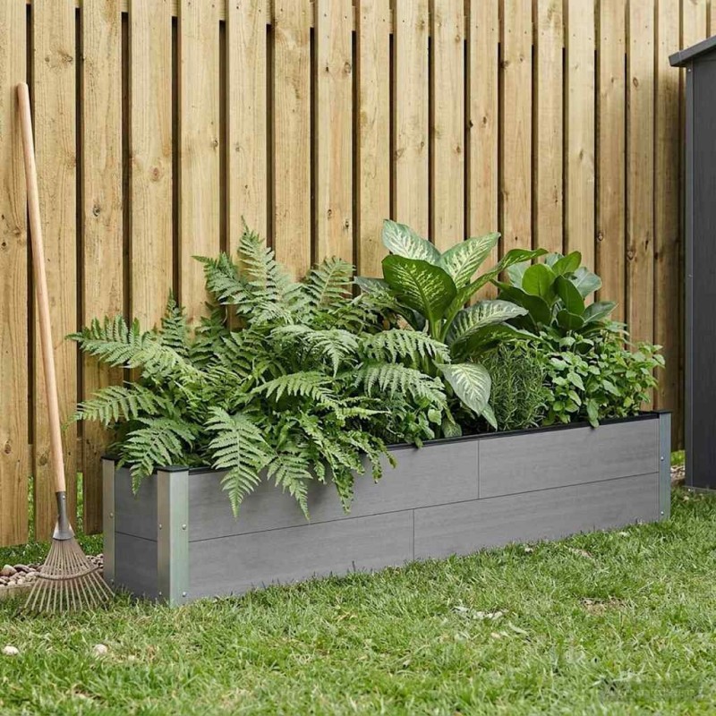 Jardinière surélevée Gris 200 x 30 x 36 cm 637547637547