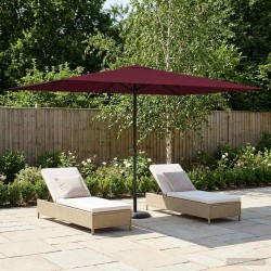 Parasol de jardin 200 x 300 cm Polyester Rectangulaire Bordeaux 637562637562