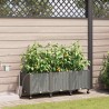 Porte-plante de jardin avec irrigation et roues 3 pc Gris clair 637563637563