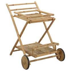 Chariot de service avec roues Naturel 79 x 67,5 x 84 cm Bambou 637567637567