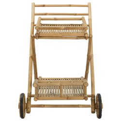 Chariot de service avec roues Naturel 79 x 67,5 x 84 cm Bambou 637567637567
