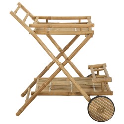 Chariot de service avec roues Naturel 79 x 67,5 x 84 cm Bambou 637567637567